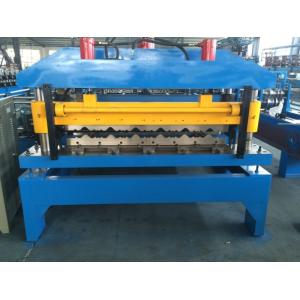 Quality Chain Drive Glazed Tile Roll Forming Machine With Manual Decoiler 2-4m/min Productivity for sale