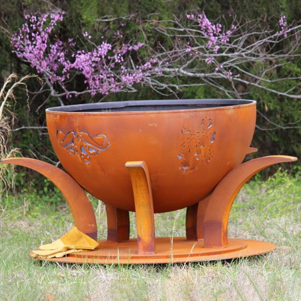 Corten Steel Fire Pit Laser Cut Animal Fire Pit Camping Wood Burning Bonfire