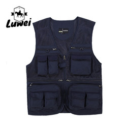Summer Designer Casual Biker Multi-pocket Mesh Utility Breathable Sleeveless