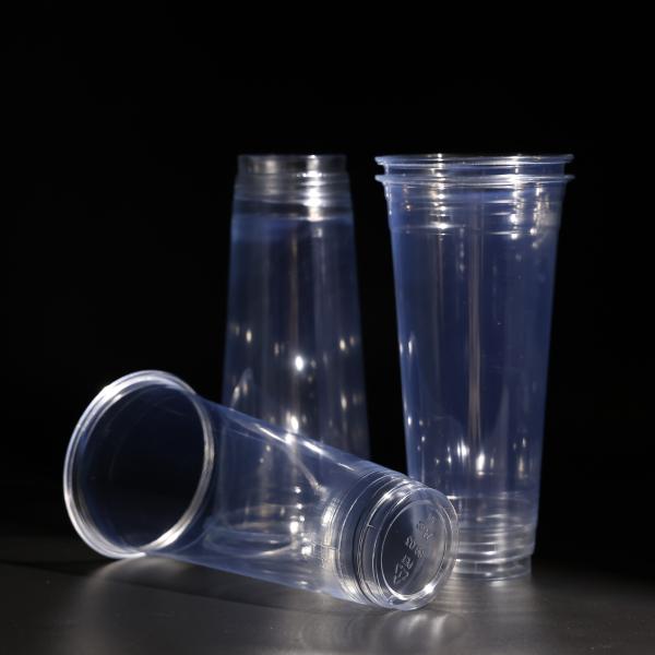 Buy Clear 700ML PET Plastic Cups with Customizable LOGO for Juice and Milk at wholesale prices