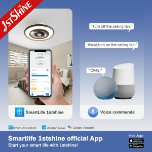 ROHS Certified 1stshine 6 Speed LED Ceiling Fan with Smart Remote and Adjustable