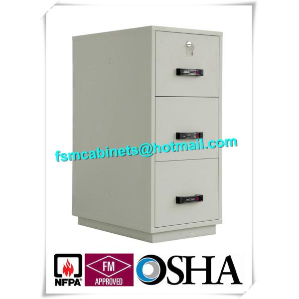 Steel 3 Drawer Fireproof Safety Cabinet , Fire Resistant File Cabinet For Paper