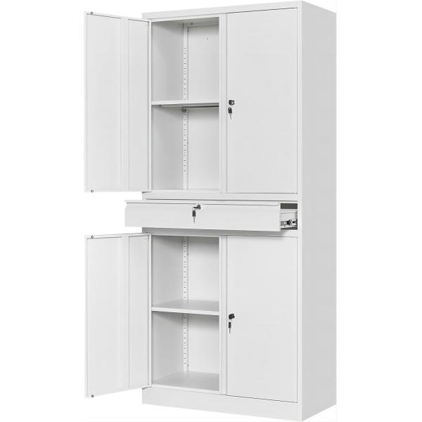 80x40x180CM compact white color functional storage cabinet office furniture cabinet used in office warehouse