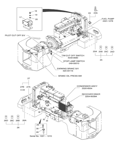 2534-1159B 2534-1158B 2534-1159C 2534-1158C Rear Lamp For DOOSAN Excavator Parts