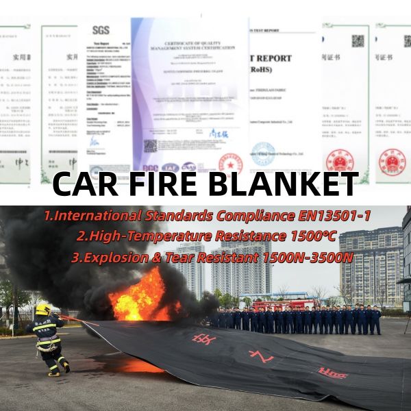 Buy Gray EV Car Fire Blanket with Oxygen Deprivation for Lithium-Ion Battery Fire Protection at wholesale prices