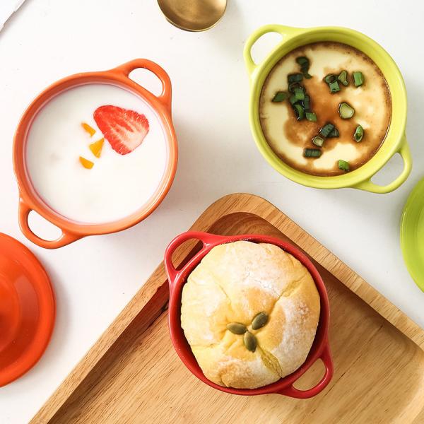 Mini Stoneware Ceramic Oven Bowl Pot For Creme Brulee Cake Oven