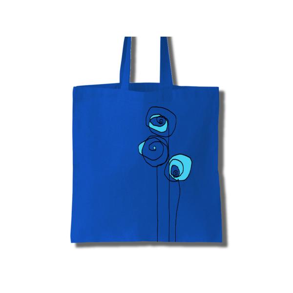 Cotton Tote Women 3 Blue Roses- Cotton Tote Bag Women by loonde GOOD price and