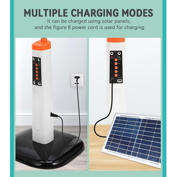 Detachable Solar Powered Outdoor Fan Reinforced Base For Outdoor Picnic