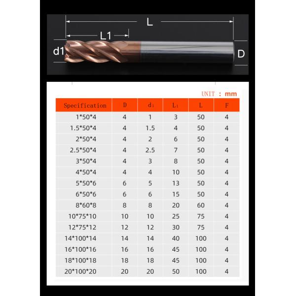 HRC55 Carbide End Mill 6 8 10 12mm 4Flutes Milling Cutter Alloy Coating Tungsten Steel Cutting Tool CNC Maching