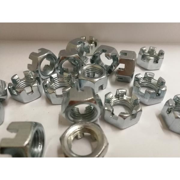 M16*1.5 DIN937 Hex Thin Castle Nuts,Zinc Plated Steel Surface,12mm Height,22mm diameter of the crown,M4-M100