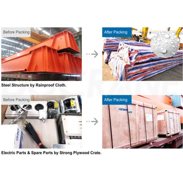 Double Girder Mechanical Gantry Crane Rail Track With Electric Hoist Lifting