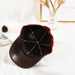Custom 56CM Suede Embroidered Baseball Caps With PU Brim