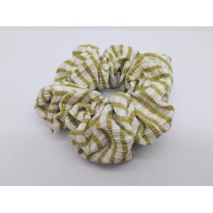 Green Stripe Fabric Scrunchie Hair Scrunchie For Multiple Occasions