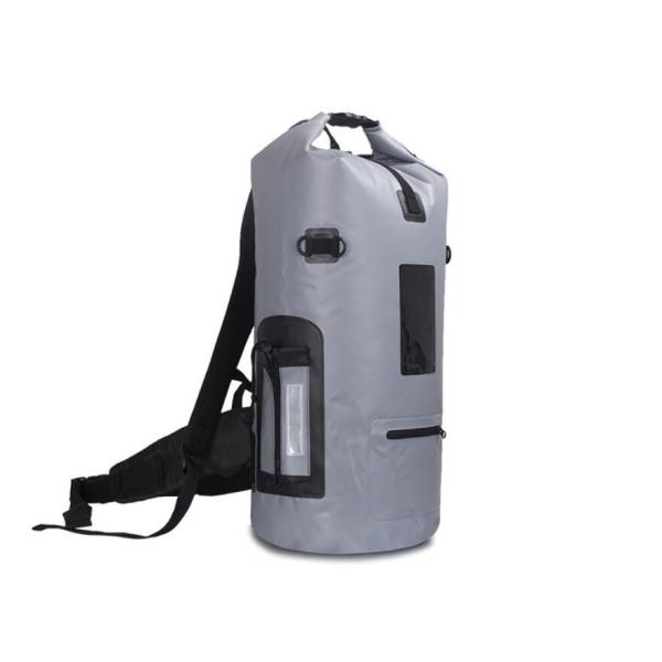 Grey Outdoor Waterproof Bag , Waterproof Climbing Backpack Wet Dry Separation