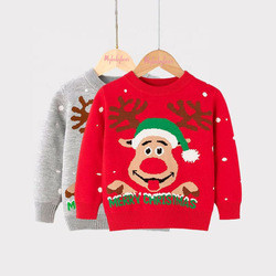 Kids Baby Boys Pullover Sweaters Baby Boy Long Sleeve Christmas Cartoon Knit