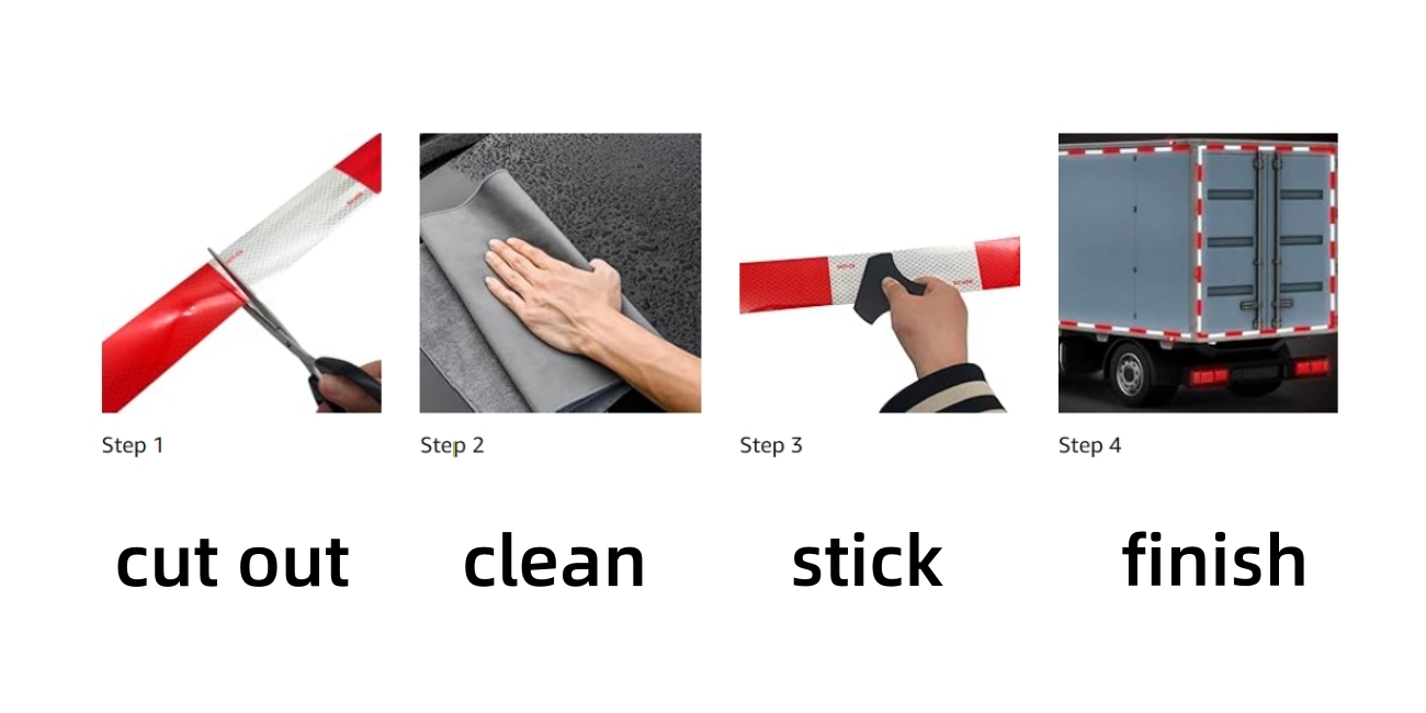 DOT-C2 Reflective Tape Outdoor Waterproof Conspicuity Making Warning Tape for Vehicles Trailers Boats Signs