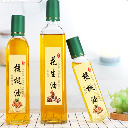 Glass Bottle Material Square Luxury Cooking Olive Oil Glass Bottle 250ml 500ml 750ml