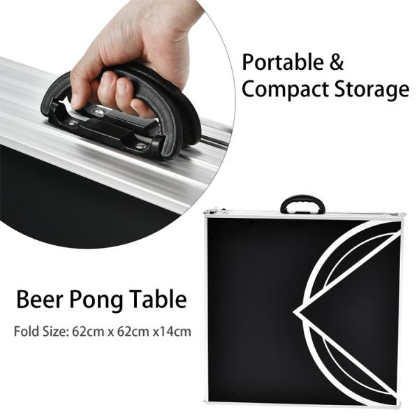 Outdoor Garden Bar Bistro Cafe Patio Party Portable Collapsible Metal Beer Pong Table