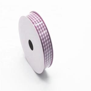 Plaid Pattern Gingham Wired Ribbon Grade 4 Color Fastness For Gift Wrapping
