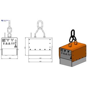 HBEP 16kgf/Cm2 Steel Magnetic Lifter 1000kg Sheets Handing Use