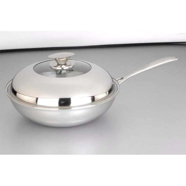 Buy 2Pcs 3-ply stainless steel cookware wok SHSW-1010 at wholesale prices