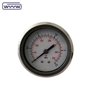 Center Back Penumatic Hydraulic Liquid Filled Pressure Gauge 400 Bar