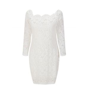 Elegant off Shoulder Lace Bodycon Midi Dress for Woman