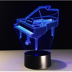Piano 7 Colors Change 3D LED Night Light with Remote Control Ideal For Birthday