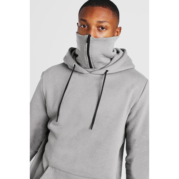 Buy OEM 65% Cotton Streetwear Pullover Hoodies Embroidery With Facemask at wholesale prices