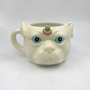 Quality ODM 3D Dog Ceramic Hand Painted Coffee Mugs 14oz for sale