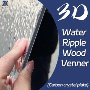 3D Water Ripple Board Eco Friendly Bamboo Charcoal Wood Veneer