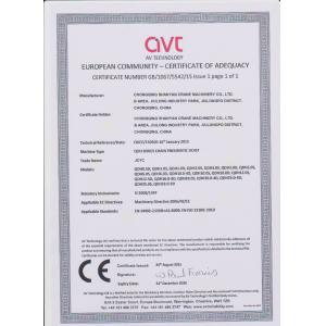 Chongqing Shanyan Crane Machinery Co., Ltd. Certifications