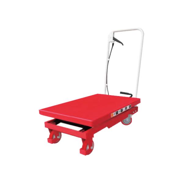 Foot Pedal Hydraulic Elevating Lift Carts Heavy Loads Battery Lifting Trolley Swivel Wheel