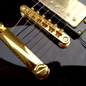 LP Custom Shop Black Color Electric Guitar EBONY Fretboard Binding frets Golden