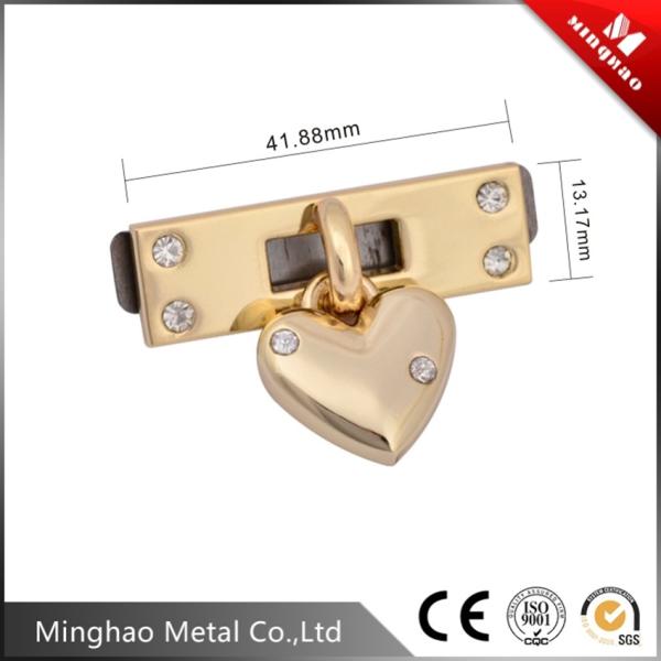 Heart-shaped handbag decoration accessories for bag parts,41.88*13.17mm