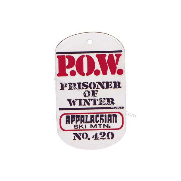 Zinc Alloy, Iron, Brass P.O.W. Personalised Dog Tags, Laser Engraved Custom Made Dog Tag