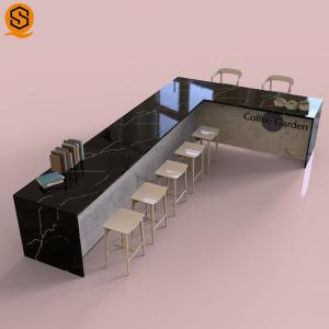 Marble Acrylic Solid Surface Bar Counter L Shaped Flame Retardancy