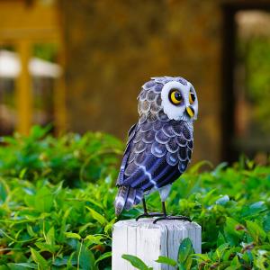 Lifelike Metal Yard Ornaments Customized Metal Owl Yard Art Creative