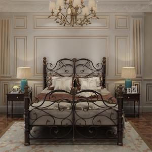 Low Profile Footboard 5FT Queen Size Metal Bed Frame Double Bed Furniture