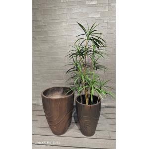 Quality Bronze - Brown Irregular Flowing Wave Round Fiber Clay Planter for sale