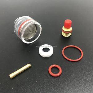 Quality Gas Lens Kit 3/32 2.4mm Clear Glass Nozzle for PTA DB SR WP17 18 26 Welding Torch for sale