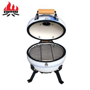 KIMSTONE Ceramic Charcoal Portable Stainless Steel 12 Inch Barbeque Smoker Grill