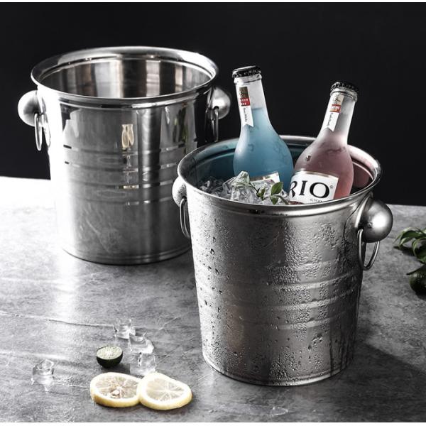 10L Stainless Steel Wine Ice Bucket Two Handle Wine Bottle Chiller Bucket