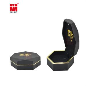 Gold Stamping Wedding Ring Presentation Box , 88g Hexagon Cardboard Box