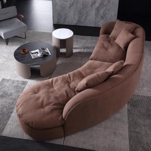 Hotel Simple Frosted Velvet Fabric Sofa Curved Corner Living Room Sofa