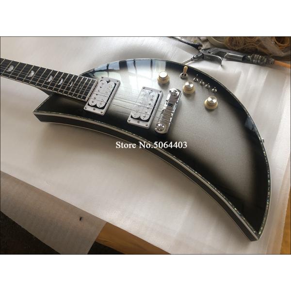 Outlet 6 string electric guitar moon guitar in silver paint rosewood fingerboard kinds color is available free shipping