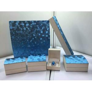 China Blue Pearl Jewelry Plastic Box , Leatherette Gift Packaging Boxes on sale