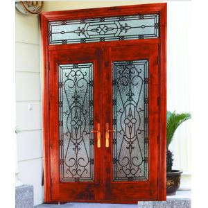 China wrought iron glass in Exterior door on sale
