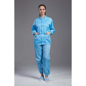 China Safety Blue Anti Static Apparel , Washable Clean Room Coveralls Lightweight on sale