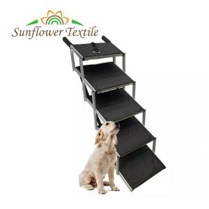 Quality Folding Portable Aluminum Dog Stairs Steps Folding Pet Dog Ramp Dog Stairs For Car for sale